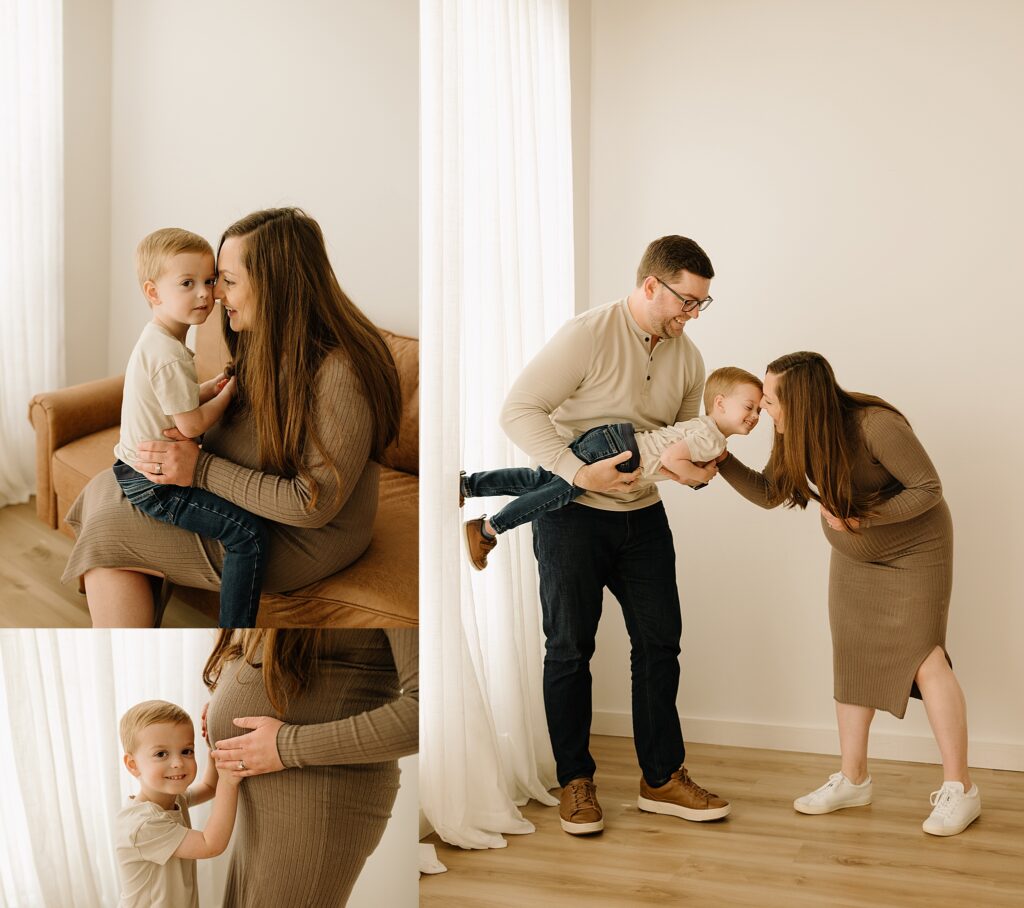 Beautiful maternity and family photos capturing love and anticipation before baby's arrival.
